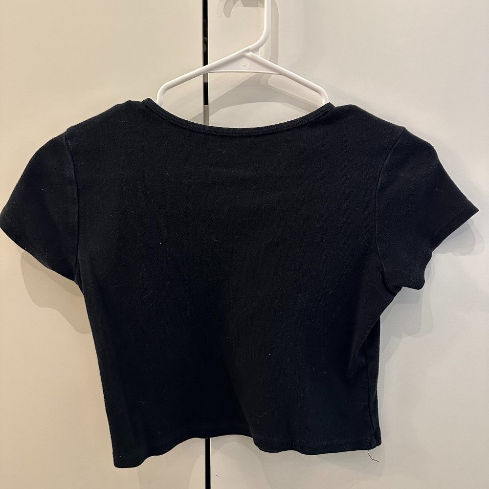 Black Brandy Melville Cropped Shirt